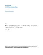 Ethnic identity development or acculturation style : prediction of Haitian adolescent's mental health
